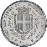 1076R Lira 1857 Scudo sannitico Torino Argento