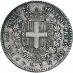 1077R Lira 1859 Scudo sannitico Genova Argento