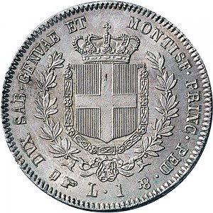 1082R Lira 1860 Scudo sannitico Torino Argento