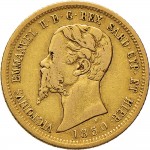 1034D 10 lire 1850 Scudo sannitico Genova Oro