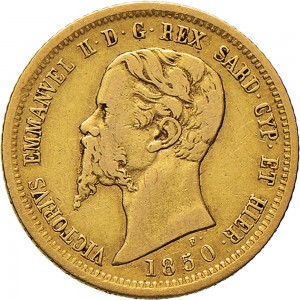 1034D 10 lire 1850 Scudo sannitico Genova Oro