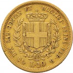 1034R 10 lire 1850 Scudo sannitico Genova Oro