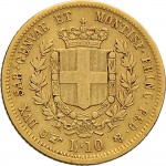 1036R 10 lire 1853 Scudo sannitico Torino Oro