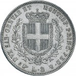 1070R 2 lire 1860 Scudo sannitico Torino Argento
