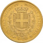 1012R 20 lire 1850 Scudo sannitico Torino Oro