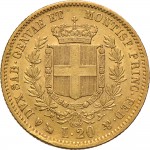 1013R 20 lire 1851 Scudo sannitico Genova Oro
