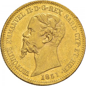 1013-001D 20 lire 1851 Scudo sannitico Genova Oro