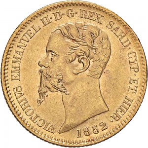 1015-001D 20 lire 1852 Scudo sannitico Genova Oro