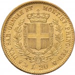 1017R 20 lire 1853 Scudo sannitico Genova Oro