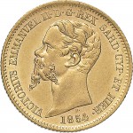 1018D 20 lire 1854 Scudo sannitico Genova Oro