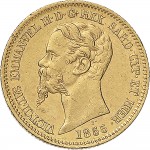 1019D 20 lire 1855 Scudo sannitico Genova Oro