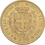 1019R 20 lire 1855 Scudo sannitico Genova Oro