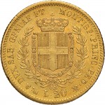 1022R 20 lire 1856 Scudo sannitico Genova Oro