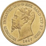 1024D 20 lire 1857 Scudo sannitico Genova Oro