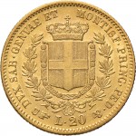 1025R 20 lire 1857 Scudo sannitico Torino Oro