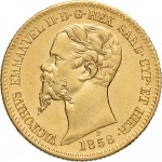 1026D 20 lire 1858 Scudo sannitico Genova Oro