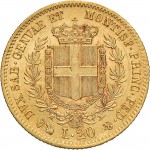 1026R 20 lire 1858 Scudo sannitico Genova Oro