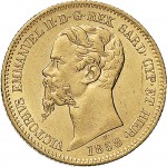 1027D 20 lire 1858 Scudo sannitico Torino Oro