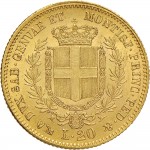 1028R 20 lire 1859 Scudo sannitico Genova Oro