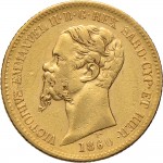1032D 20 lire 1860 Scudo sannitico Torino Oro