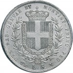 1041R 5 lire 1850 Scudo sannitico Genova Argento