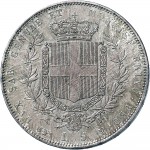 1044R 5 lire 1851 Scudo sannitico Torino Argento