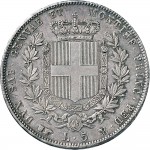 1046R 5 lire 1852 Scudo sannitico Torino Argento