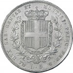1048R 5 lire 1854 Scudo sannitico Genova Argento