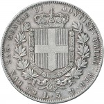 1050R 5 lire 1855 Scudo sannitico Genova Argento