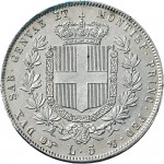 1051R 5 lire 1855 Scudo sannitico Torino Argento