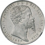 1054D 5 lire 1857 Scudo sannitico Genova Argento