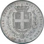 1060R 5 lire 1860 Scudo sannitico Torino Argento