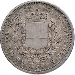 1083R 50 centesimi 1850 Scudo sannitico Genova Argento