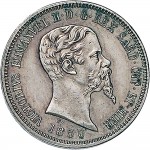 1084D 50 centesimi 1850 Scudo sannitico Torino Argento