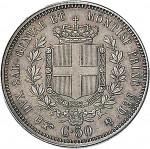 1084R 50 centesimi 1850 Scudo sannitico Torino Argento