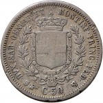 1091R 50 centesimi 1860 Scudo sannitico Torino Argento