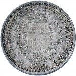1092R 50 centesimi 1861 Scudo sannitico Milano Argento