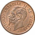 1240D 1 centesimo 1862 Valore entro semicorona di alloro e quercia Napoli Rame