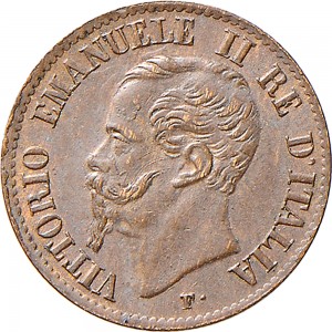 1241D 1 centesimo 1862 Valore entro semicorona di alloro e quercia Napoli Rame