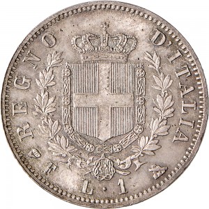 1181R 1 lira 1861 Scudo sannitico 1° tipo Firenze Argento