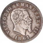 1181D 1 lira 1861 Scudo sannitico 1° tipo Firenze Argento
