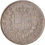 1182R 1 lira 1861 Scudo sannitico 1° tipo Torino Argento