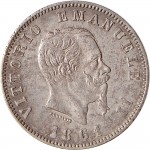 1182D 1 lira 1861 Scudo sannitico 1° tipo Torino Argento