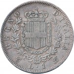 1184R 1 lira 1862 Scudo sannitico 1° tipo Torino Argento