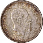 1187D 1 lira 1867 Scudo sannitico 2° tipo Milano Argento