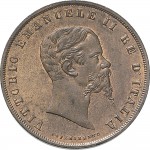 1209D 10 Centesimi 1862 Valore entro semicorona di alloro 1° tipo Napoli Rame