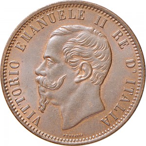 1214D 10 Centesimi 1866 Valore entro semicorona di alloro e quercia 2° tipo Milano Rame