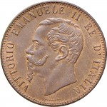 1220D 10 Centesimi 1867 Valore entro semicorona di alloro e quercia 2° tipo Bruxelles Rame