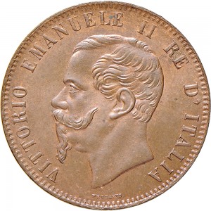1223D 10 Centesimi 1867 Valore entro semicorona di alloro e quercia 2° tipo Parigi Rame