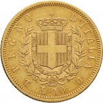 1143R 10 lire 1861 Scudo sannitico 1° tipo Torino Oro